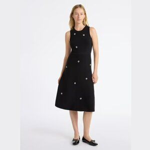 Free Assembly | Beaded Sleeveless Midi Sweater Dress, Black
